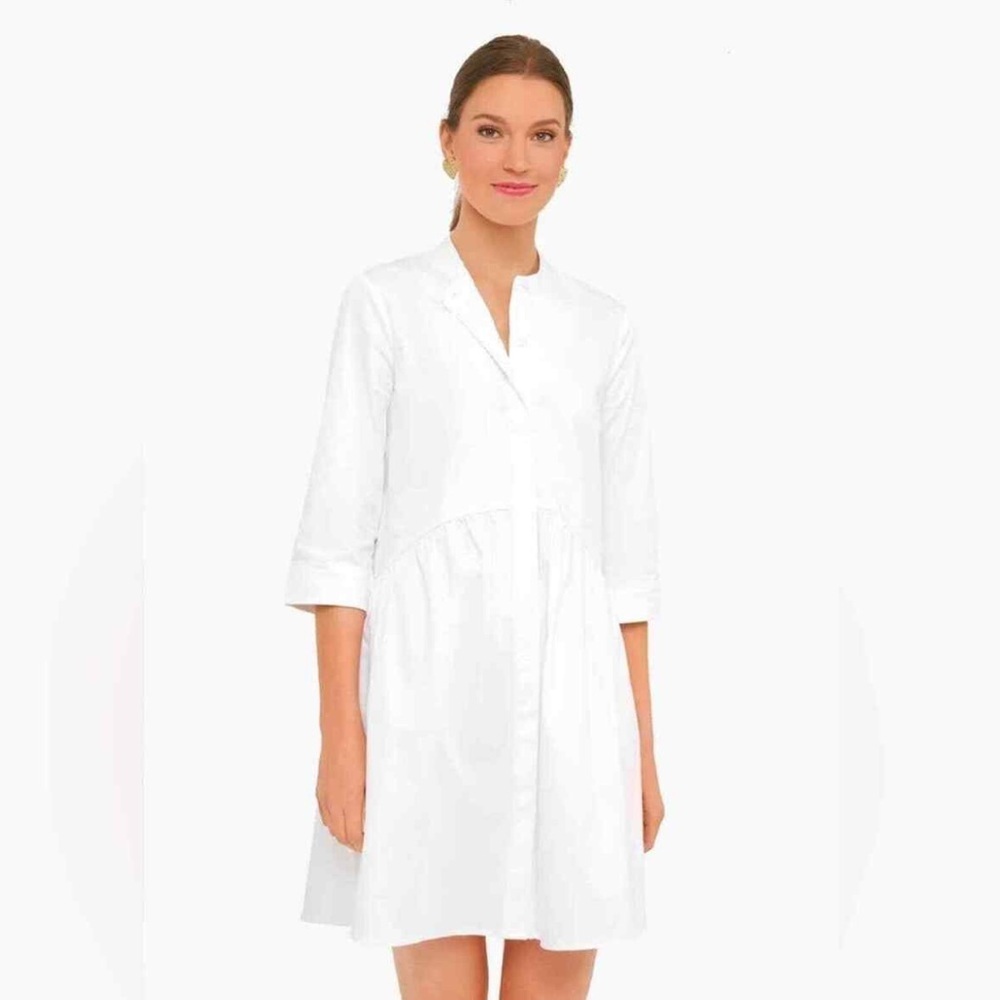 Tuckernuck White V-Neck A-Line Shirt Dress